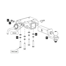 26194531 TOWRUS Фаркоп на Volkswagen Amarok 2010-2022 без снятия и выреза бампера. Тип шара: EA (E с антистуком). Нагрузки: 2800/120 кг, масса фаркопа 7,7 кг (без электрик