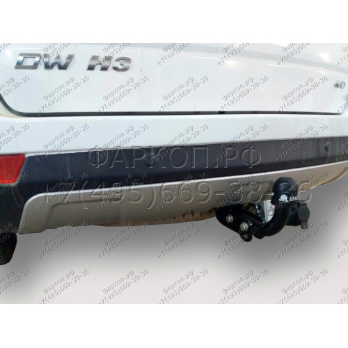 G103-A Лидер-плюс ТСУ для Great Wall Hover H3 2010-2016, DW Hower 2017-2019. Требуется подрезка бампера. Нагрузки: 1200/75 кг, масса фаркопа 18,4 кг (без электрики в комплекте)
