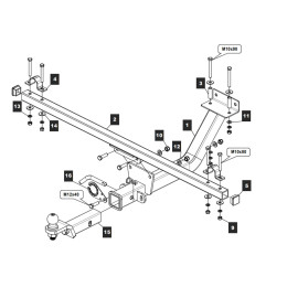 279530 TOWRUS Фаркоп на Lada Niva Legend 2021-, Lada 4x4 2006-2020, Lada 4x4 Urban 2014-2020, Lada Niva 1977-2006 без снятия и выреза бампера. Тип шара: EA (E с антистуком). Нагрузки: 800/50 кг, 