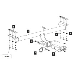 289211 TOWRUS Фаркоп на Chery Tiggo 7 Pro Max 2023-, Chery Tiggo 7 Pro 2020-2024, Exeed LX 2022-, Xcite X-Cross 7 2024-, Tenet T7 2025-. Невидимая подрезка бампера. Тип шара: EA (E с антистуком). Нагр