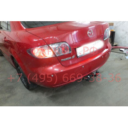 4522-A ORIS Фаркоп на Mazda 6 хетчбек/седан 2002-2008. Необходима подрезка бампера. Тип шара: A. Нагрузки: 1500/75 кг, масса фаркопа 18,8 кг (без электрики в комп