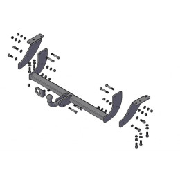 7160 Трейлер Фаркоп для Mitsubishi ASX 2010-2022, Citroen C4 Aircross 2012-2016, Peugeot 4008 2012-2016. Требуется подрезка бампера. Тип шара: A. Нагрузки: 1200/60 кг, масса фаркопа 17,8