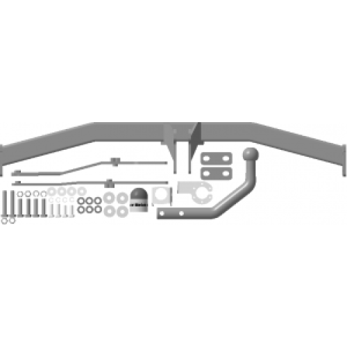 91708-A MOTODOR Фаркоп с оцинкованным шаром на Renault Megane III хетчбек 2008/12-2016, Renault Scenic 2 2003-2009, Renault Grand Scenic 2 2003-2009, Renault Scenic 3 2009/06-2016, Renault Grand Scenic 3 2009/06-2016. Вырез в бампере требуется для некотор