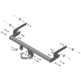 91717-A MOTODOR Фаркоп с оцинкованным шаром на Renault Logan Stepway 2019-2022, Renault Logan 2004-2014, 2014-2022 (без выреза в бампере), Renault Sandero 2014-2022, Renault Sandero Stepway 2014-2022 (необх