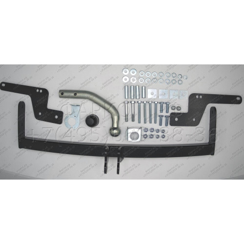 91717-A MOTODOR Фаркоп с оцинкованным шаром на Renault Logan Stepway 2019-2022, Renault Logan 2004-2014, 2014-2022 (без выреза в бампере), Renault Sandero 2014-2022, Renault Sandero Stepway 2014-2022 (необходима подрезка бампера). Тип шара: A. Нагрузки: 1