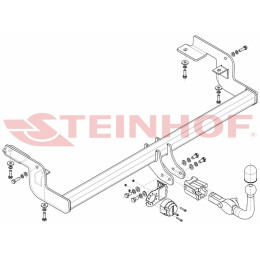 C-036 STEINHOF Фаркоп на Citroen C5 I седан/лифтбек 2004-2008. Требуется подрезка бампера. Тип шара: AH (горизонтальное быстросъемное крепление шара на ключе