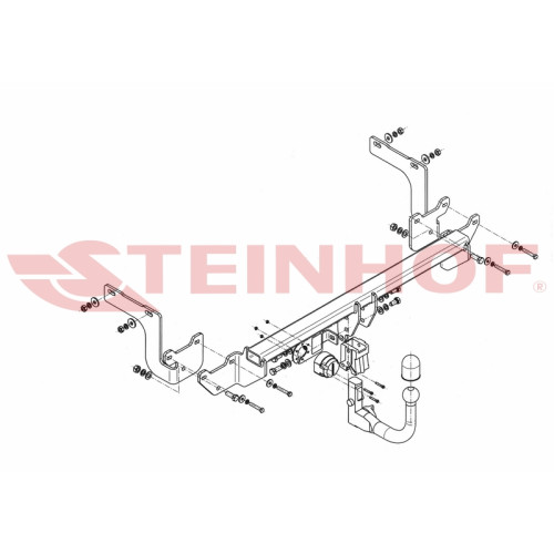 C-050 STEINHOF Фаркоп на Citroen C4 Spacetourer 2018-, Citroen Grand C4 Spacetourer 2018-, Citroen C4 Picasso 2013-2018, Citroen Grand C4 Picasso 2013-2018. Требуется подрезка бампера. Тип шара: AV (вертикальное быстросъемное крепление шара на ключе). Наг