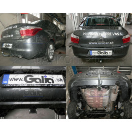 C064C GALIA Полностью оцинкованный фаркоп на Citroen C-Elysee 2013-2016, Peugeot 301 2013-2016. Подрозетник убирается за бампер. Тип шара: C (горизонтальный съемный). У