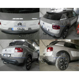 C069A GALIA Полностью оцинкованный фаркоп на Citroen C4 Cactus 2014-2020. Подрозетник убирается за бампер. Тип шара: A. Установка без снятия и выреза бампера. 