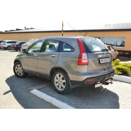 CRV-07-991124.00 PT GROUP Фаркоп с нержавеющей накладкой на Honda CR-V 2007-2012 без подрезки бампера. Тип шара: E (легкосъемный шар под квадрат). Нагрузки: 2000/100 к
