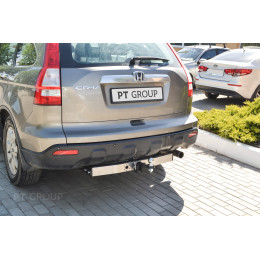 CRV-07-991124.00 PT GROUP Фаркоп с нержавеющей накладкой на Honda CR-V 2007-2012 без подрезки бампера. Тип шара: E (легкосъемный шар под квадрат). Нагрузки: 2000/100 к