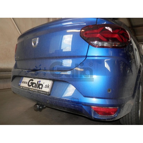D058C GALIA Полностью оцинкованный фаркоп на Dacia Logan седан 2021-, Renault Logan 2021-, Dacia Sandero 2020-, Dacia Sandero Stepway 2020-. Подрозетник убирается за бампер. Тип шара: C (горизонтальный съемный). Невидимый вырез бампера. Нагрузки: 1200/75 