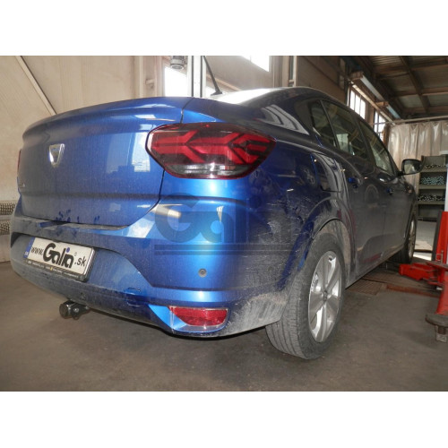 D058C GALIA Полностью оцинкованный фаркоп на Dacia Logan седан 2021-, Renault Logan 2021-, Dacia Sandero 2020-, Dacia Sandero Stepway 2020-. Подрозетник убирается за бампер. Тип шара: C (горизонтальный съемный). Невидимый вырез бампера. Нагрузки: 1200/75 