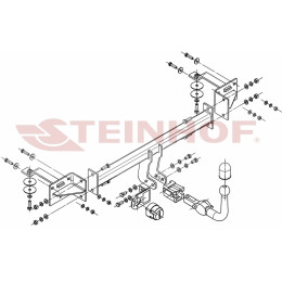 F-049 STEINHOF Фаркоп на FIAT Bravo хетчбек 5 дверей 2007-2014 (без подрезки бампера), Lancia Delta хетчбек 5 дверей 2008-2014 (требуется подрезка бампера). Тип шара: AH (