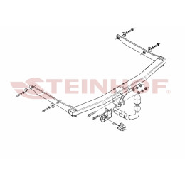 F-229 STEINHOF Фаркоп на Ford Focus II хетчбек 3/5 дверей, кроме ST 2004-2011, Ford C-MAX 2003-2010. Требуется подрезка бампера. Тип шара: A. Нагрузки: 1500/75 кг, масса фаркоп