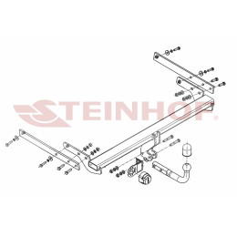 F-255 STEINHOF Фаркоп на Ford Kuga II 2013-2019 (требуется подрезка бампера), Ford Escape (USA) 2013-2020 (без подрезки бампера). Тип шара: A. Нагрузки: 2100/105 кг, масса фарко