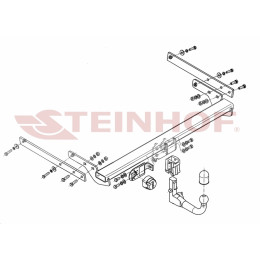 F-256 STEINHOF Фаркоп на Ford Kuga II 2013-2019, Ford Escape (USA) 2013-2019. Требуется подрезка бампера. Тип шара: AV (вертикальное быстросъемное крепление шара на ключе)