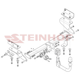 F-318 STEINHOF Фаркоп на Ford Mustang Mach-E CGW 07/2020-. Требуется подрезка бампера. Тип шара: AV (вертикальное быстросъемное крепление шара на ключе). Нагрузки: