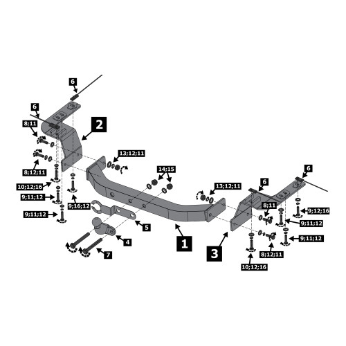 F.5713.001 BERG Фаркоп на Toyota Land Cruiser 200 (кроме Executive, TRD) 2007-2021, Lexus LX 2007-2022 без снятия и подрезки бампера. Тип шара: F. Нагрузки: 1500/75 кг, масса фаркопа 18 кг (без электрики в комплекте)