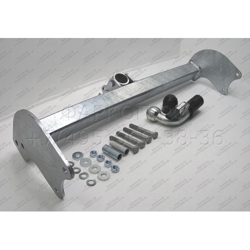 F116C GALIA Полностью оцинкованный фаркоп на Ford Transit шасси 2000-2014. Тип шара: C (горизонтальный съемный). Установка без выреза бампера. Нагрузки: 3000/120 кг, масса фаркопа 16,17 кг