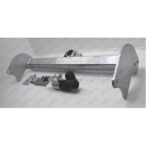 F116C GALIA Полностью оцинкованный фаркоп на Ford Transit шасси 2000-2014. Тип шара: C (горизонтальный съемный). Установка без выреза бампера. Нагрузки: 3000/120 кг, масса фаркопа 16,17 кг