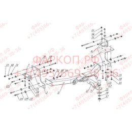 FA 0724-E Бизон Фаркоп на Hyundai Santa Fe 2012-2018, Kia Sorento II XM 2012-2020. Требуется подрезка бампера. Тип шара: E (легкосъемный шар под квадрат). Нагрузки: 3000/120 кг