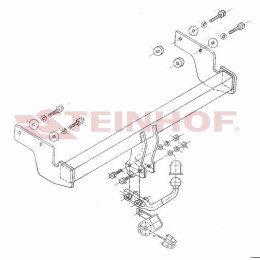 H-236 STEINHOF Фаркоп на Hyundai Getz 2002-10/2005. Требуется подрезка бампера. Тип шара: A. Нагрузки: 1100/44 кг, масса фаркопа 15,6 кг (без электрики в комплекте)