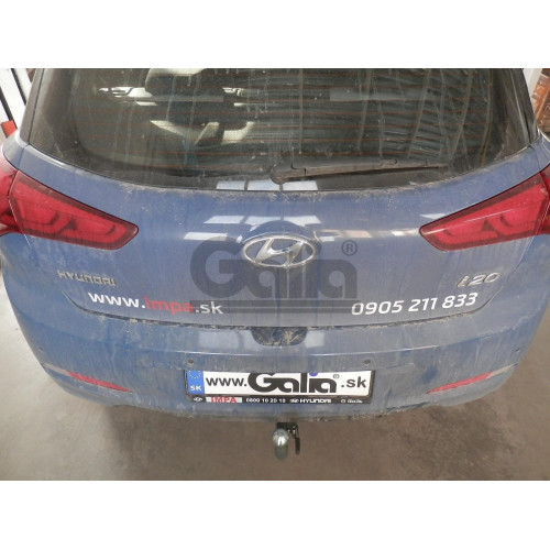 H093A GALIA Полностью оцинкованный фаркоп на Hyundai i20 2014-2020. Тип шара: A. Невидимый вырез бампера. Нагрузки: 1200/75 кг, масса фаркопа 15,02 кг