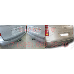 H214-A Лидер-плюс ТСУ для Hyundai Starex 2008-2018, Hyundai H1 2008-2018, 2018-2023 без снятия и выреза бампера. Нагрузки: 1500/75 кг, масса фаркопа 27,76 кг (без электрики в ко