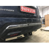 FA 0854-E(N) Бизон Фаркоп с хромированной накладкой на Nissan Pathfinder R52 2014-2021 без подрезки бампера. Тип шара: E (легкосъемный шар под квадрат). Нагрузки: 3200/120 кг. Не комплектуется электрикой