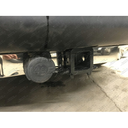 FA 0854-E(N) Бизон Фаркоп с хромированной накладкой на Nissan Pathfinder R52 2014-2021 без подрезки бампера. Тип шара: E (легкосъемный шар под квадрат). Нагрузки: 3200/120 кг. Не комплектуется электрикой