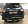 FA 0854-E(N) Бизон Фаркоп с хромированной накладкой на Nissan Pathfinder R52 2014-2021 без подрезки бампера. Тип шара: E (легкосъемный шар под квадрат). Нагрузки: 3200/120 кг. Не комплектуется электрикой