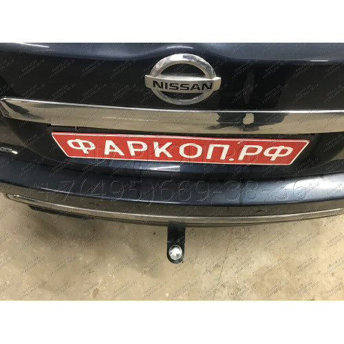 FA 0854-E(N) Бизон Фаркоп с хромированной накладкой на Nissan Pathfinder R52 2014-2021 без подрезки бампера. Тип шара: E (легкосъемный шар под квадрат). Нагрузки: 3200/120 кг. Не комплектуется электрикой