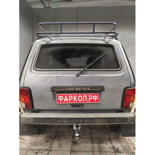 L001A GALIA Полностью оцинкованный фаркоп на Лада Нива ВАЗ 2121, 21213, 21214, 2131, Lada Niva 1976-2014. Тип шара: A. Установка без выреза бампера. Нагрузки: 1900/75 кг, масса фаркопа 15,82 кг