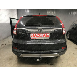 H104-A Лидер-плюс ТСУ для Honda CR-V 2012-2017. Требуется подрезка пластиковой защиты бампера. Нагрузки: 1500/75 кг, масса фаркопа 16,36 кг (без электрики в ко