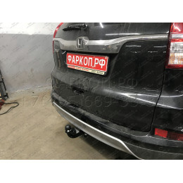 H104-A Лидер-плюс ТСУ для Honda CR-V 2012-2017. Требуется подрезка пластиковой защиты бампера. Нагрузки: 1500/75 кг, масса фаркопа 16,36 кг (без электрики в ко