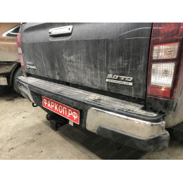 FA 0996-E Бизон Фаркоп на Isuzu D-MAX 2012-2021 без подрезки бампера. Тип шара: E (легкосъемный шар под квадрат). Нагрузки: 3500/120 кг. Не комплектуется электр