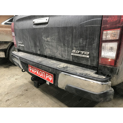 FA 0996-E Бизон Фаркоп на Isuzu D-MAX 2012-2021 без подрезки бампера. Тип шара: E (легкосъемный шар под квадрат). Нагрузки: 3500/120 кг. Не комплектуется электрикой
