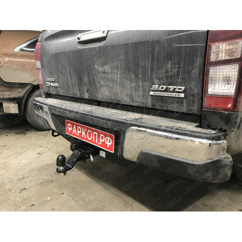 FA 0996-E Бизон Фаркоп на Isuzu D-MAX 2012-2021 без подрезки бампера. Тип шара: E (легкосъемный шар под квадрат). Нагрузки: 3500/120 кг. Не комплектуется электрикой