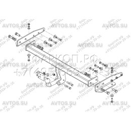 JW 03 AVTOS Фаркоп на Jeep Grand Cherokee WK2 2011-2021, кроме SRT8. Без выреза в бампере. Тип шара: A. Нагрузки: 2500/100 кг, масса фаркопа 18,5 кг (без электрики в комплек