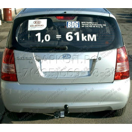 K-005 STEINHOF Фаркоп на Kia Picanto хетчбек 5 дверей 2004-2011. Требуется подрезка бампера. Тип шара: A. Нагрузки: 800/50 кг, масса фаркопа 16,1 кг (без электрики в 