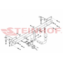 K-009 STEINHOF Фаркоп на Kia Carnival 1999-2006. Требуется подрезка бампера. Тип шара: A. Нагрузки: 2100/80 кг, масса фаркопа 17,9 кг (без электрики в комплекте)