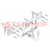 K-011 STEINHOF Фаркоп на Kia Carnival 1999-2006. Требуется подрезка бампера. Тип шара: AV (вертикальное быстросъемное крепление шара на ключе). Нагрузки: 2100/80 кг, масса фаркопа 19,7 кг (без электрики в комплекте)