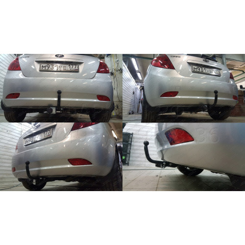 K110-A Лидер-плюс ТСУ для Kia Ceed хетчбек 2007-2012, Hyundai i30 хетчбек 2007-2012 без снятия и выреза бампера. Нагрузки: 1200/75 кг, масса фаркопа 14,08 кг (без электрики в комплекте)