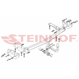 L-161 STEINHOF Фаркоп на Lexus RX 300, RX 350, 400h 2003-2009. Требуется подрезка бампера. Тип шара: A. Нагрузки: 2400/100 кг, масса фаркопа 26 кг (без электрики в комплек