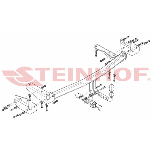 L-161 STEINHOF Фаркоп на Lexus RX 300, RX 350, 400h 2003-2009. Требуется подрезка бампера. Тип шара: A. Нагрузки: 2400/100 кг, масса фаркопа 26 кг (без электрики в комплекте)