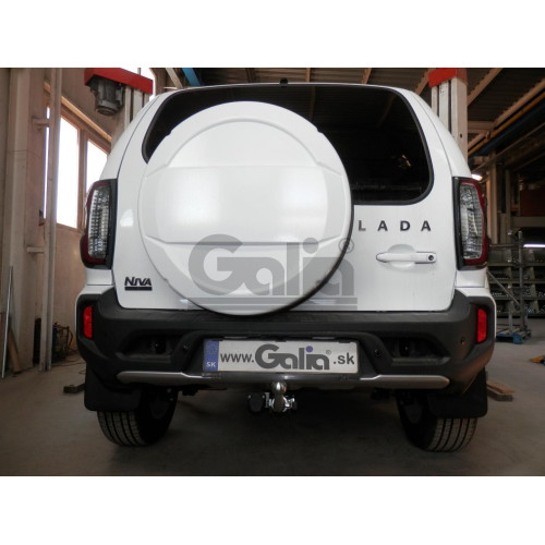 L028A GALIA Полностью оцинкованный фаркоп на Lada Niva Travel 2021-, Chevrolet Niva 2123 2008-2020, Lada Niva 2020-2021. Тип шара: A. Установка без снятия и выреза бампера. Нагрузки: 1400/80 кг, масса фаркопа 12,62 кг