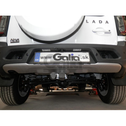 L028A GALIA Полностью оцинкованный фаркоп на Lada Niva Travel 2021-, Chevrolet Niva 2123 2008-2020, Lada Niva 2020-2021. Тип шара: A. Установка без снятия и выреза бампера. Нагрузки: 1400/80 кг, масса фаркопа 12,62 кг