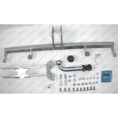 L028A GALIA Полностью оцинкованный фаркоп на Lada Niva Travel 2021-, Chevrolet Niva 2123 2008-2020, Lada Niva 2020-2021. Тип шара: A. Установка без снятия и выреза бампера. Нагрузки: 1400/80 кг, масса фаркопа 12,62 кг