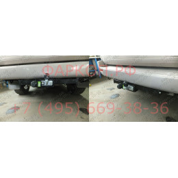 L104-F Лидер-плюс ТСУ для Toyota Land Cruiser 100 1998-2007, Lexus LX 470 1998-2007 без снятия и выреза бампера. Тип шара: F. Нагрузки: 2000/100 кг, масса фаркопа 17,42 кг (без эле